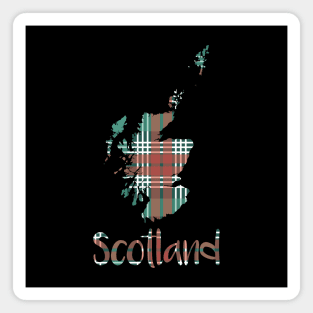 Scotland Christmas Tartan Map Typography Design Magnet